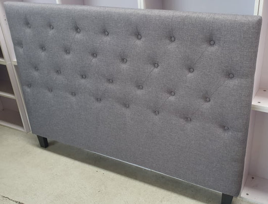Kelly headboard buttons Queen Light Grey