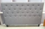 Kelly headboard buttons Queen Light Grey