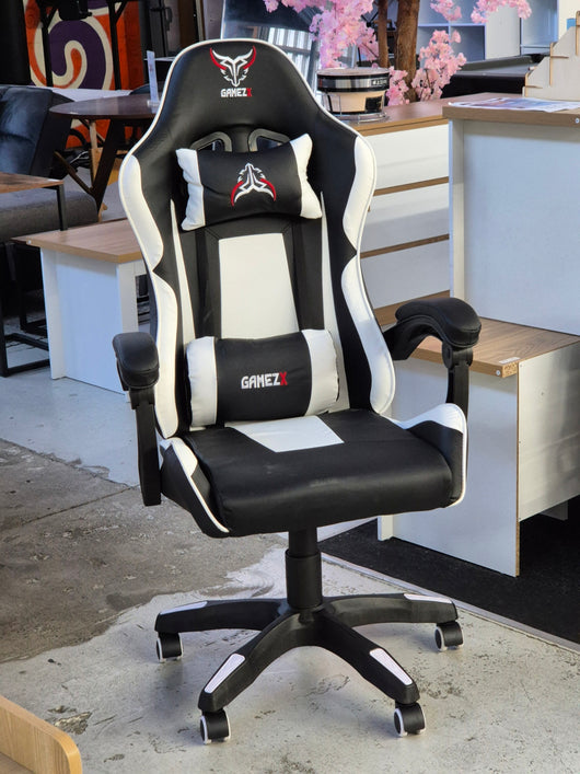 GAMEZX Gaming Chair Black and White