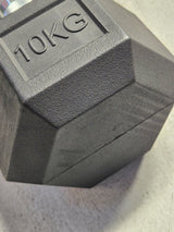 10kg Rubber coated dumbbell single unit