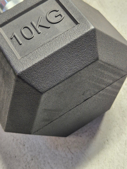 10kg Rubber coated dumbbell single unit