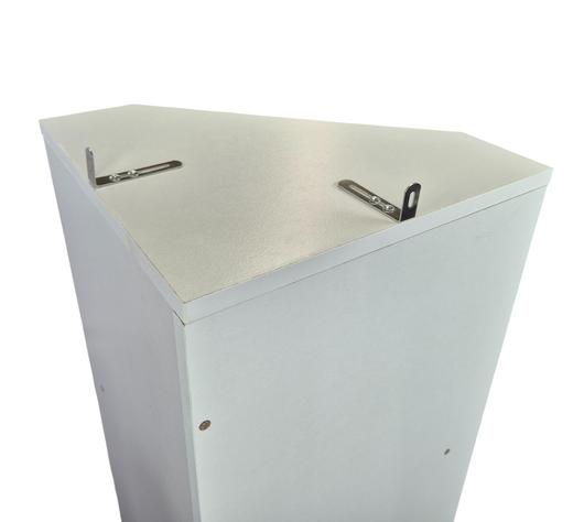 Liana 5 tie free standing corner book shelf white corner shelf.