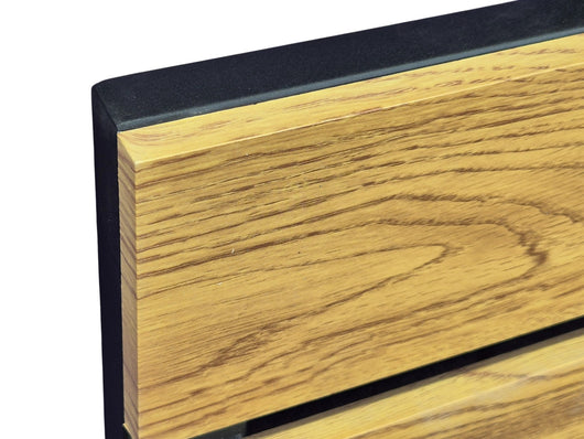 Steel Bed Frame Queen light oak headboard