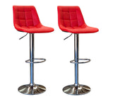 Jupiter Lyon Bar stool - 2PK - Red / Chrome