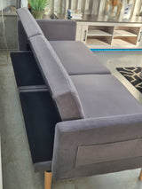 Hampton sofa bed grey velvet
