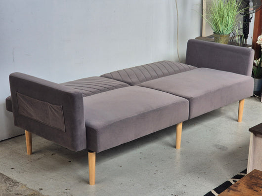 Hampton sofa bed grey velvet
