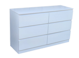 Liana Lowboy Chest 6 Drawer Dresser white.