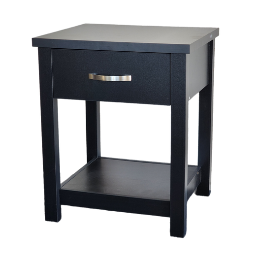 Bedroom set - classic black tall boy and 2 * bedside tables