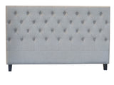 Kelly headboard buttons Queen Light Grey