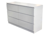 Liana Lowboy Chest 6 Drawer Dresser white