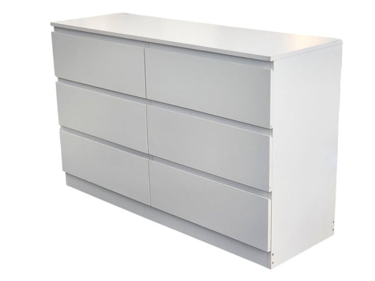 Liana Lowboy Chest 6 Drawer Dresser white.