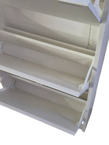 Wall-mount Shoe Cabinet with 3 Drawers plain white