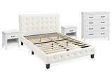 Isabella Bedroom Suite Queen size - white bed, chest drawer and 2 * bedside tables