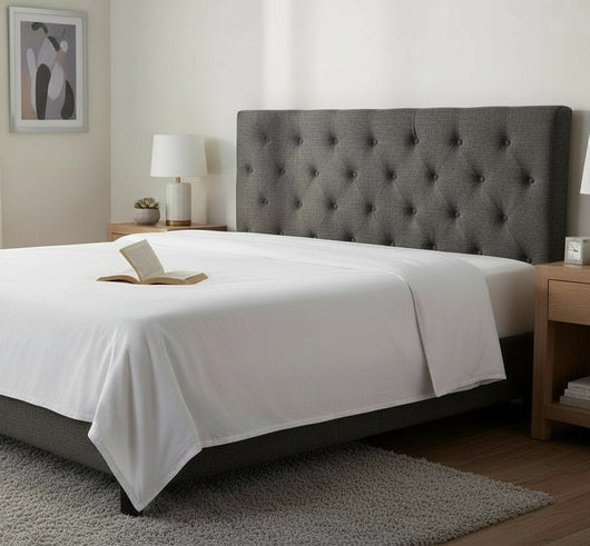 Kelly headboard buttons King Gun matel Dark Grey