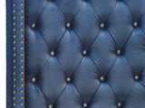 OXFORD HEADBOARD NAVY BLUE VELVET - SUPER KING