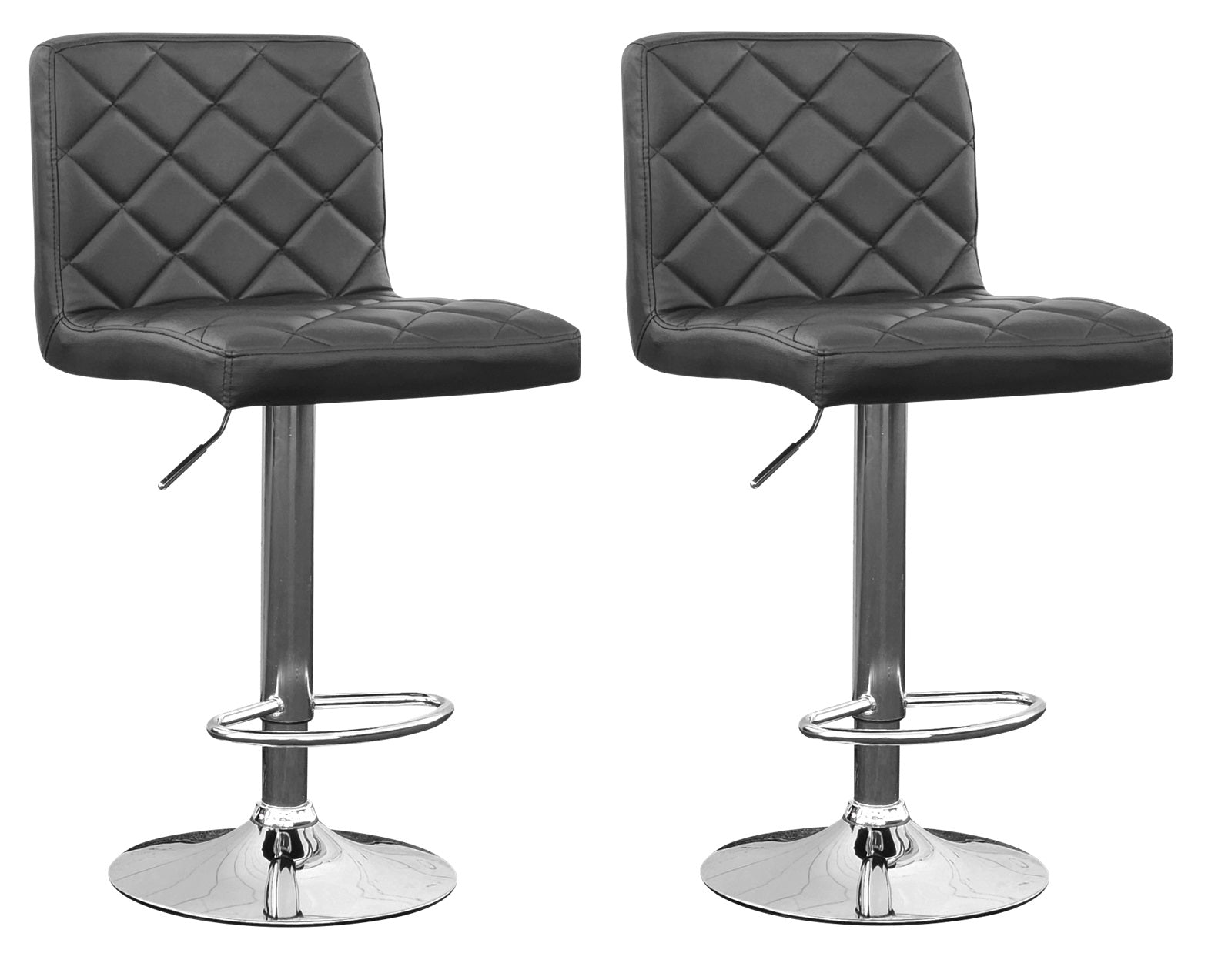 Normandy Bar stool - 2PK - Black / Chrome.