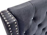 OXFORD HEADBOARD BLACK VELVET - SUPER KING.