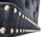 OXFORD HEADBOARD BLACK VELVET - SUPER KING.