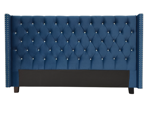 OXFORD HEADBOARD NAVY BLUE VELVET - QUEEN