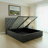 Toki Gas-lift Storage Bed With Headboard Queen Size