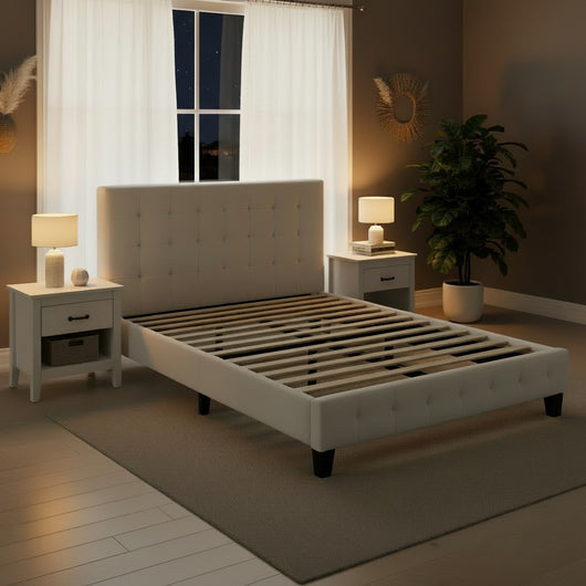 Isabella Bedroom Suite B Queen size - white bed and 2 * bedside tables
