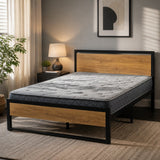 High clearance bed frame and mattress combo queen size