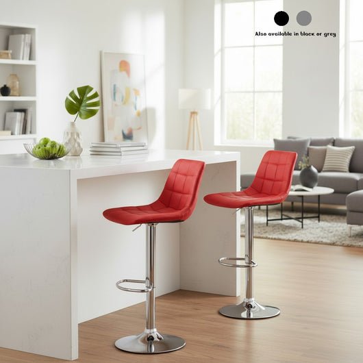 Jupiter Lyon Bar stool - 2PK - Red / Chrome