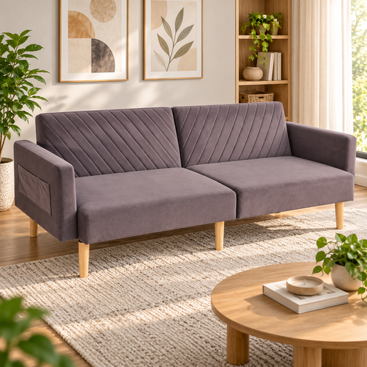 Hampton sofa bed grey velvet
