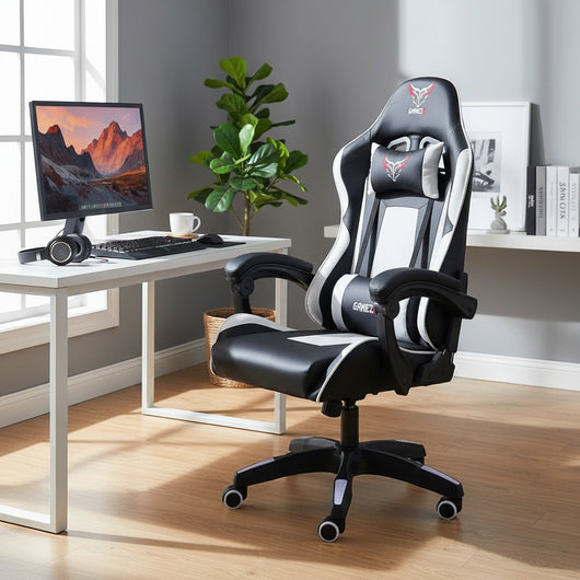 GAMEZX Gaming Chair Black and White