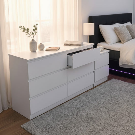 Liana Lowboy and bedside table set white 1+1