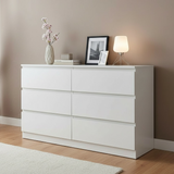 Liana Lowboy Chest 6 Drawer Dresser white