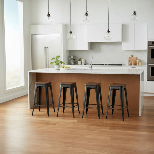 Jupiter Tolix Replica Bar Stools Elm Seat 4pc 62cm height