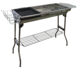 Freestand Charcoal Party Grill Rectangle with shelf and rack