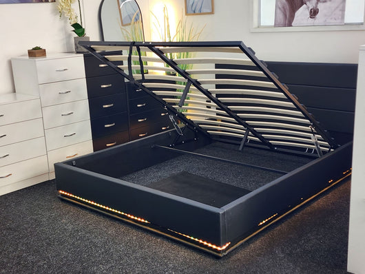 Herry Gaslift Storage bed with LED light - King