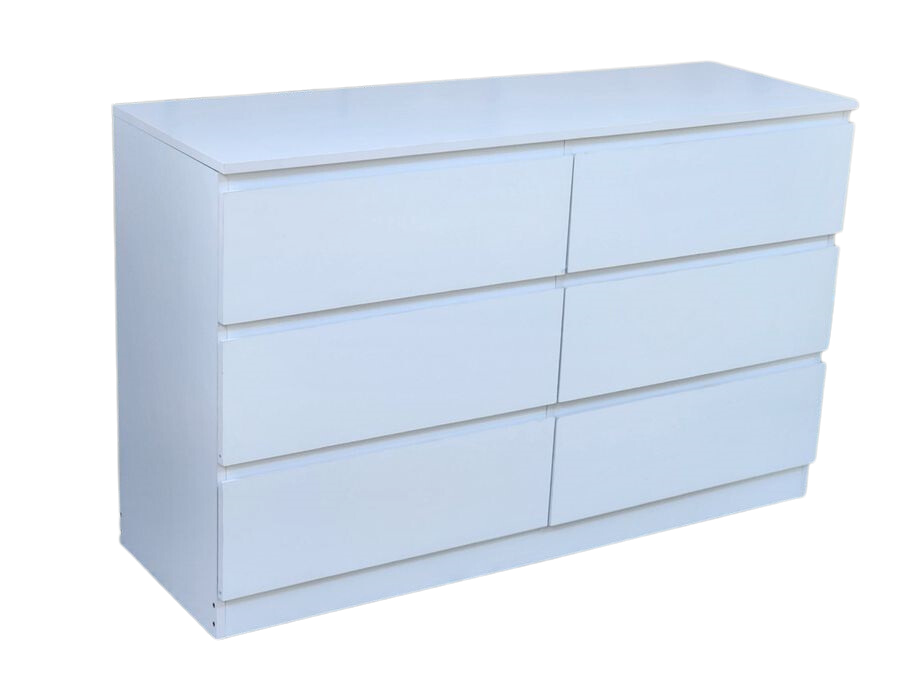 Liana Lowboy Chest 6 Drawer Dresser white