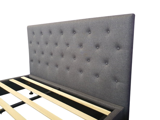 Kelly headboard buttons Queen Dark Grey