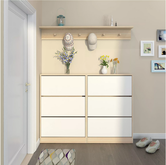 Naples Shoe Cabinet with 3 Shoe Drawers