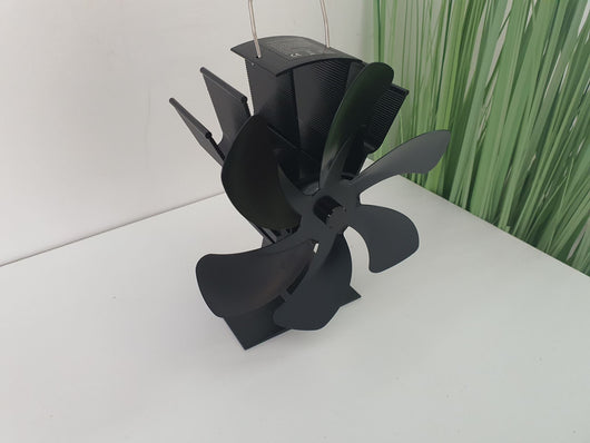 Fireplace fan Stove fan -  6 blades black