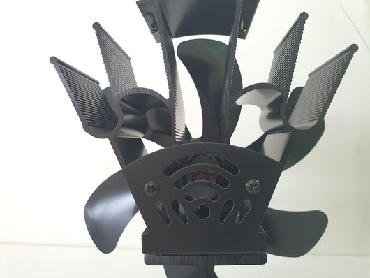 Fireplace fan Stove fan -  6 blades black